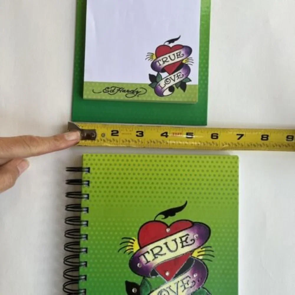 Ed Hardy Green “TRUE LOVE” Stationary Spiral Notebook & Clipboard With PadGr